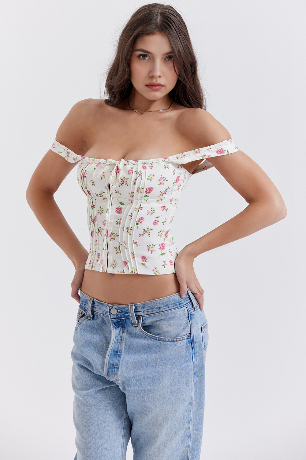 Corset Floral Mariah - Rosa